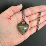 Blue Mountain Jasper Heart Copper Necklace