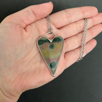 Ocean Jasper Heart Necklace (Old Stock)